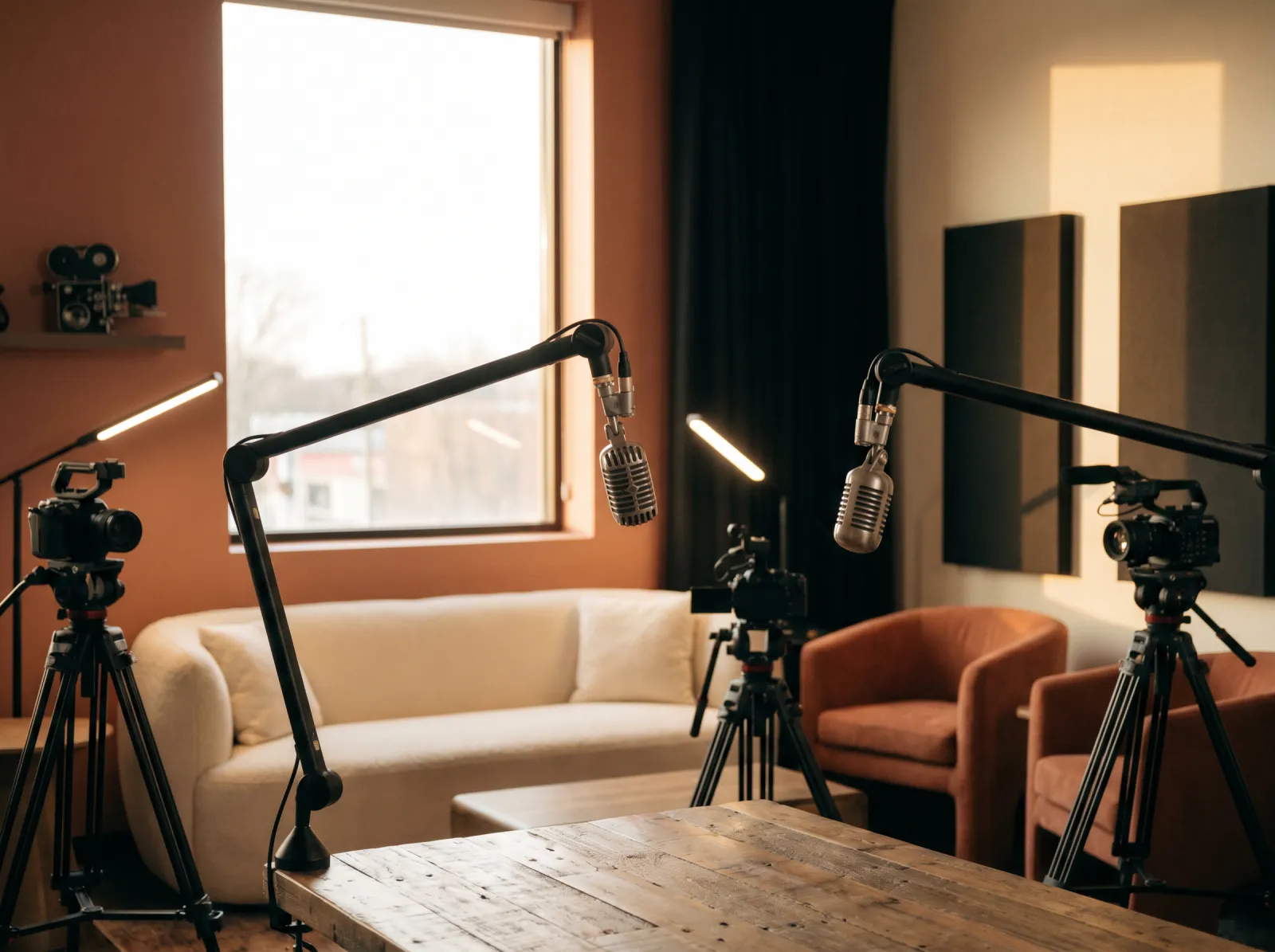 Voll ausgestattetes Video-Podcast-Studio